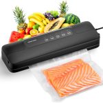 Vihoom Vacuümmachine 5-in-1, Vacuümapparaat Sous Vide, Vacuümmachine Folielasapparaat incl. 10 Vacuümzakken en Slang, Lasapparaat Vacuüm-sealer Voor Levensmiddelen, Zwart